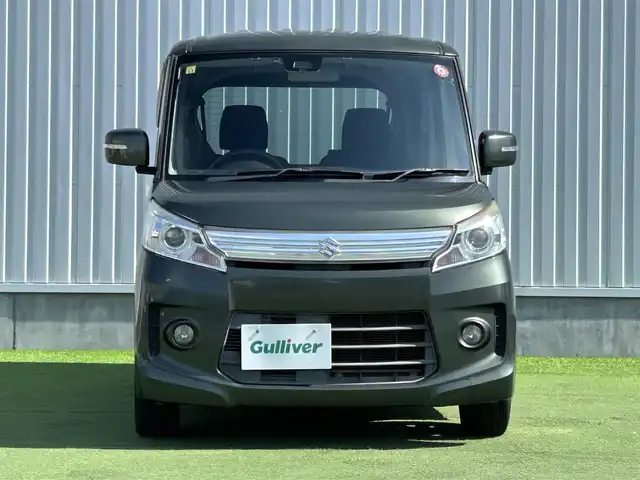 スズキ スペーシア カスタム TS 香川県 2014(平26)年 5.4万km クールカーキPM 登録時走行距離：53123km/Pioneer7インチナビ/→ＣＤ／ＤＶＤ/→Bluetooth/バックカメラ/レーダーブレーキサポート/両側パワースライドドア/革巻きステアリング/パワーステアリング/パワーウィンドウ/純正15インチAW/ETC/オートライト/フォグライト/プッシュスタート/スマートキー