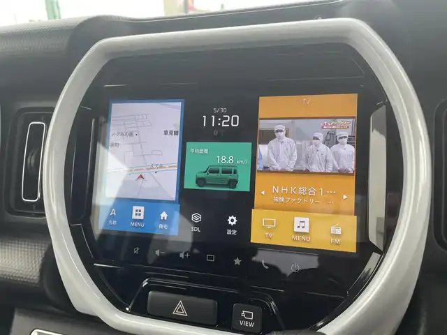 スズキ ハスラー HYBRID X 山形県 2020(令2)年 3.4万km ブリスクブルーメタリック/ホワイト2トーンルーフ ４WD/セーフティサポート/・デュアルカメラブレーキサポート/・ヒルホールドコントロール/・ハイビームアシスト/・衝突軽減防止/・車線逸脱警報＆防止/・パーキングアシスト/・横滑り防止装置/純正ナビ/　　【CD DVD BT USB】/フルセグTV/全方位カメラ/ETC/シートヒーター(D＋N席)/ステアリングスイッチ/ミラーヒーター/アイドリングストップ/オートライト/オートエアコン/革巻きステアリング/ダウンヒルアシスト/純正アルミホイール/LEDライト/フォグランプ/ウィンカーミラー/純正フロアマット/ドアバイザー