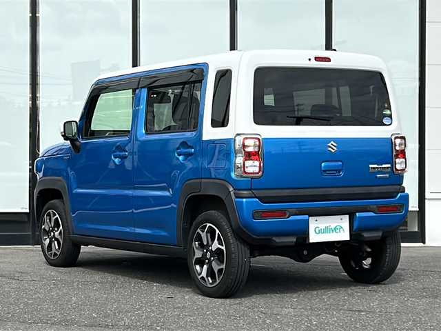 スズキ ハスラー HYBRID X 山形県 2020(令2)年 3.4万km ブリスクブルーメタリック/ホワイト2トーンルーフ ４WD/セーフティサポート/・デュアルカメラブレーキサポート/・ヒルホールドコントロール/・ハイビームアシスト/・衝突軽減防止/・車線逸脱警報＆防止/・パーキングアシスト/・横滑り防止装置/純正ナビ/　　【CD DVD BT USB】/フルセグTV/全方位カメラ/ETC/シートヒーター(D＋N席)/ステアリングスイッチ/ミラーヒーター/アイドリングストップ/オートライト/オートエアコン/革巻きステアリング/ダウンヒルアシスト/純正アルミホイール/LEDライト/フォグランプ/ウィンカーミラー/純正フロアマット/ドアバイザー