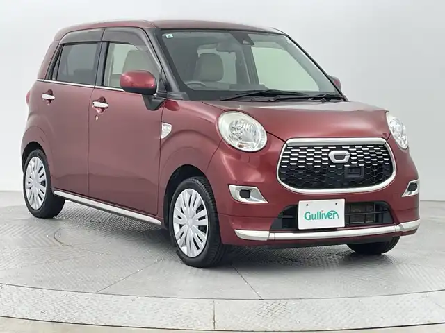 ダイハツ キャスト スタイル X SAⅡ 新潟県 2017(平29)年 7万km ファイアークォーツレッドM スマートアシストII/社外SDナビ/　　CD/AM/FM/BT/SD/フルセグ/バックモニター/HIDオートライト/社外アルミホイール付スタッドレスタイヤ車載　　　　　　(155/65/R14)/アイドリングストップ/電動格納ミラー/純正フロアマット/ドアバイザー/スペアキー/スマートキー/ETC
