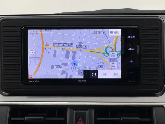 ダイハツ キャスト スタイル X SAⅡ 新潟県 2017(平29)年 7万km ファイアークォーツレッドM スマートアシストII/社外SDナビ/　　CD/AM/FM/BT/SD/フルセグ/バックモニター/HIDオートライト/社外アルミホイール付スタッドレスタイヤ車載　　　　　　(155/65/R14)/アイドリングストップ/電動格納ミラー/純正フロアマット/ドアバイザー/スペアキー/スマートキー/ETC