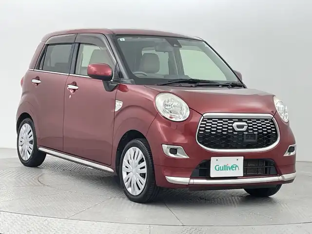 ダイハツ キャスト スタイル X SAⅡ 新潟県 2017(平29)年 7万km ファイアークォーツレッドM スマートアシストII/社外SDナビ/　　CD/AM/FM/BT/SD/フルセグ/バックモニター/HIDオートライト/社外アルミホイール付スタッドレスタイヤ車載　　　　　　(155/65/R14)/アイドリングストップ/電動格納ミラー/純正フロアマット/ドアバイザー/スペアキー/スマートキー/ETC