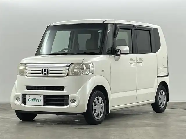 ホンダ Ｎ ＢＯＸ G Lパッケージ 福島県 2012(平24)年 10.8万km プレミアムホワイトパール 純正SDナビゲーション　/【AM/FM/DVD/CD/ワンセグ】/型式:VXM-128VS/バックカメラ　/ＥＴＣ　/片側パワースライドドア　/プッシュスタート　/・スマートキー　/ハンドルスイッチ　/ベンチシート　/ヘッドライトレベライザー　/・フォグライト　/純正フロアマット　/取扱説明書　/・保証書