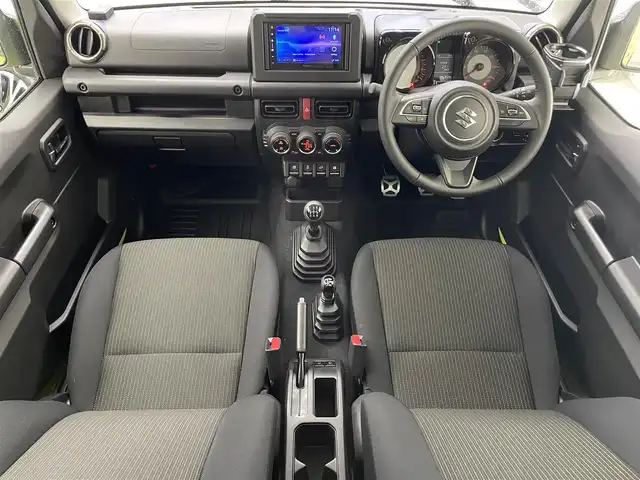 スズキ ジムニー XC 滋賀県 2025(令7)年 0.1万km キネティックイエロー 社外ディスプレイオーディオ/Bluetooth/AppleCarPlay/AndroidAuto/５MT/パートタイム4WD/LED/AHB/レーンキープ/クルーズコントロール/コーナーセンサー/D/Nシートヒーター/HDC/社外フロアマット/プッシュスタート/スマートキー/ステアリングリモコン/ビルトインETC