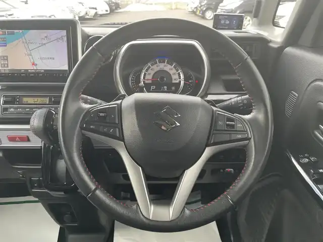 スズキ スペーシア カスタム XS ターボ 青森県 2018(平30)年 4.4万km ピュアホワイトP 4WD/純正メモリナビ/（BT／AM／FM／DVD）/全周囲方位カメラ/両側パワースライド/全席シートヒーター/社外エンジンスターター/ドライブレコーダー（前方）/LEDヘッドライト/オートライト/アシストハイビーム/衝突軽減システム