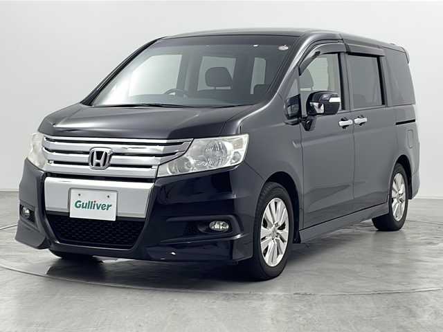 ホンダ ステップワゴン スパーダ Z HDDナビED 群馬県 2012(平24)年 9.2万km プレミアムブラキッシュパール 純正ナビ　純正後席モニター　フルセグTV　バックカメラ　パドルシフト　ステアリングリモコン　レザーステアリング　両側電動スライドドア　純正ビルトインETC スマートキー HIDヘッドライト　禁煙車