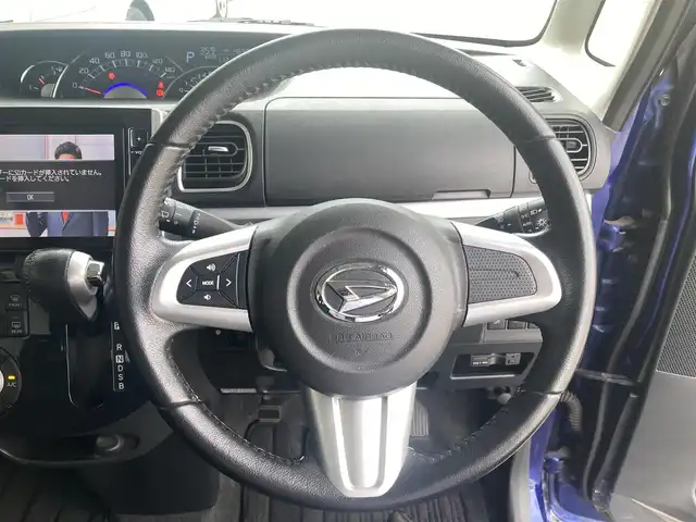 ダイハツ タント カスタム RS トップED SAⅡ 石川県 2016(平28)年 4.7万km ディープブルークリスタルマイカ 純正ナビ(AM/FM/CD/DVD/BT/HDMI/USB/フルセグ)/TVキャンセラー/バックカメラ/リアコーナーセンサー/オートライト/フォグライト/ETC/ハーフレザーシート/純正フロアマット/純正ドアバイザー/純正15インチAW/ナビ連動ドラレコ(前/DRN-H66N)/アイドリングストップ/取説/保証書