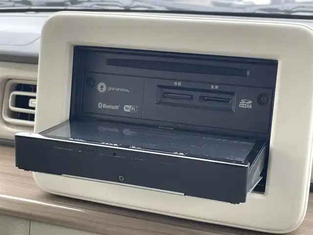 スズキ ラパン X 福岡県 2018(平30)年 5.9万km フォーンベージュメタリック/ホワイト2トーンルーフ 社外メモリナビ/・CD/DVD/BT/フルセグTV/・バックモニター/レーダーブレーキサポート/ETC/シートヒーター（D)/革巻きステアリング/キセノンライト/・オートライト/純正14インチアルミホイール/純正フロアマット
