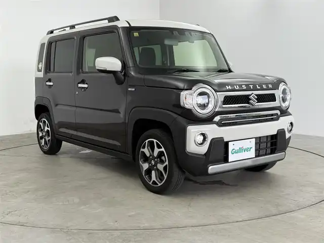 スズキ ハスラー Jスタイル Ⅱ 愛知県 2022(令4)年 2.3万km アーバンブラウンパールメタリック/ソフトベージュ2トーン スズキセーフティサポート/　　・デュアルカメラブレーキサポート/　　・車線逸脱警報機能/　　・車線逸脱抑制機能/　　・ふらつき警報/　　・アダプティブクルーズコントロール/　　・ハイビームアシスト/ケンウッド7インチナビ/　　CD/DVD/BT/ワンセグ/ドライブレコーダー/ETC/革巻きステアリング/ステアリングリモコン/シートヒーター/ルーフレール/純正LEDヘッドライト/フォグランプ/純正15インチアルミホイール