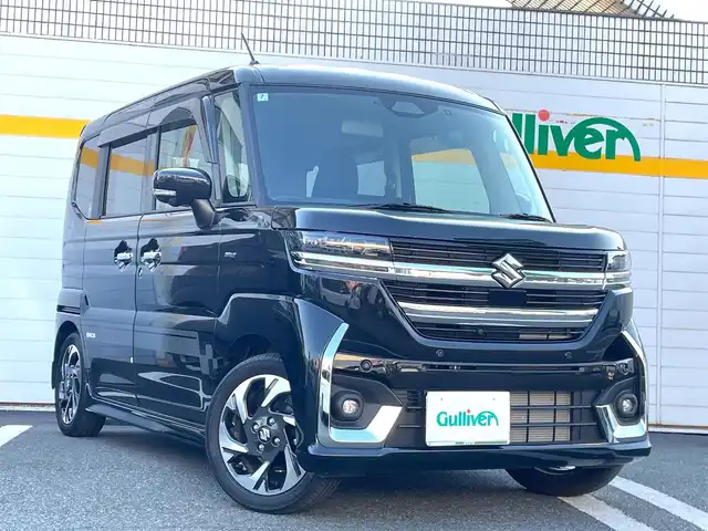 スズキ スペーシア カスタム HYBRID XS ターボ 埼玉県 2024(令6)年 0.8万km ブルーイッシュブラックパール3 /ワンオーナー//純正9型メモリナビ//フルセグTV//全方位モニター//CD/DVD/Bluetooth//両側パワースライドドア//アダプティブクルーズコントロール//ビルトインETC//スマートキー×2//ハーフレザーシート//前2席シートヒーター//ステアリングヒーター//LEDヘッドライト/LEDフォグ//前後ドライブレコーダー//衝突軽減ブレーキ//車線逸脱抑制機能//W.サイド.カーテンエアバッグ//ABS/横滑り防止装置//パドルシフト//革巻きステアリング//アイドリングSTOP//オートライト//プライバシーガラス//ドアバイザー//純正15インチAW//新車時保証書//取扱説明書//ナビ取説