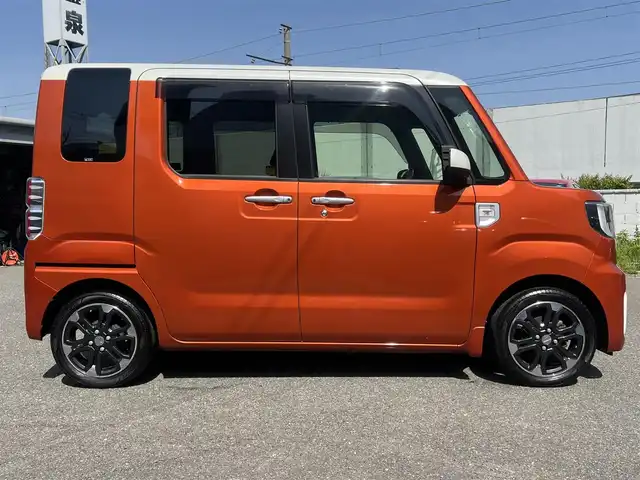 ダイハツ ウェイク G SA 大阪府 2015(平27)年 3.8万km パールホワイトⅢ/トニコオレンジメタリック 2トーン ワンオーナー/社外メモリーナビ・フルセグTV・CD・/　　　DVD・USB・SD・Bluetooth/両側パワースライドドア/運転席シートヒーター/スマートアシスト/スマートキー/フォグランプ/ETC/バックカメラ/4WD・ターボ/電動格納ミラー/アイドリングストップ/LEDオートヘッドライト/純正サイドドアバイザー/純正15インチアルミホイール