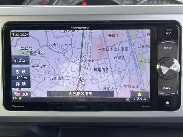 ダイハツ ウェイク G SA 大阪府 2015(平27)年 3.8万km パールホワイトⅢ/トニコオレンジメタリック 2トーン ワンオーナー/社外メモリーナビ・フルセグTV・CD・/　　　DVD・USB・SD・Bluetooth/両側パワースライドドア/運転席シートヒーター/スマートアシスト/スマートキー/フォグランプ/ETC/バックカメラ/4WD・ターボ/電動格納ミラー/アイドリングストップ/LEDオートヘッドライト/純正サイドドアバイザー/純正15インチアルミホイール
