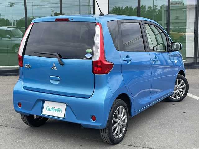 三菱 ｅＫワゴン M 道東・釧路十勝 2014(平26)年 7.6万km ブリリアントターコイズM ・４WD/・純正オーディオ/（CD・AM・FM）/・アイドリングストップ/・リモコンキー/・ETC/・社外エンジンスターター/・純正フロアマット/・社外革調シートカバー
