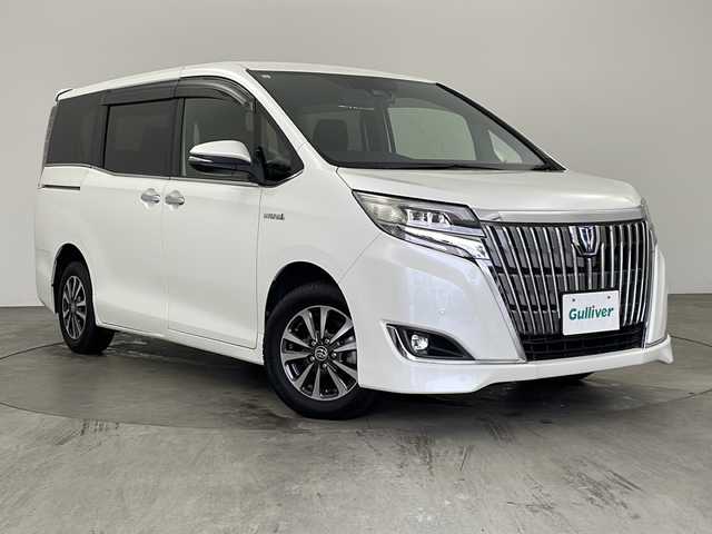 トヨタ エスクァイア ハイブリッド Xi 兵庫県 2019(平31)年 5.9万km ホワイトパールクリスタルシャイン ・ワンオーナー車/・社外ナビ/CD/DVD/BT/SD/TV/・バックカメラ/・パワースライドドア/・ビルトインETC/・クルーズコントロール/・Toyota Safety Sense/・プリクラッシュセーフティ/・レーンディパチャーアラート/・オートマチックハイビーム/・クリアランスソナー/・前席シートヒーター/・前方ドライブレコーダー/・純正１５インチアルミホイール/・スマートエントリーシステム/・スマートキー/・プッシュスタート/・横滑り防止装置/・革巻きステアリング