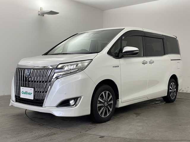 トヨタ エスクァイア ハイブリッド Xi 兵庫県 2019(平31)年 5.9万km ホワイトパールクリスタルシャイン ・ワンオーナー車/・社外ナビ/CD/DVD/BT/SD/TV/・バックカメラ/・パワースライドドア/・ビルトインETC/・クルーズコントロール/・Toyota Safety Sense/・プリクラッシュセーフティ/・レーンディパチャーアラート/・オートマチックハイビーム/・クリアランスソナー/・前席シートヒーター/・前方ドライブレコーダー/・純正１５インチアルミホイール/・スマートエントリーシステム/・スマートキー/・プッシュスタート/・横滑り防止装置/・革巻きステアリング
