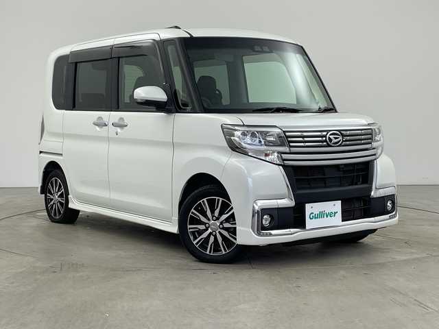ダイハツ タント カスタムX トップED LTD SAⅢ 兵庫県 2018(平30)年 5.9万km パールホワイトⅢ ・社外ナビ（AM/FM/CD/DVD/TV/SD/BT)/・運転席シートヒーター/・両側パワースライドドア/・スマートアシストIII/・オートマチックハイビーム/・ステアリングスイッチ/・アイドリングストップ/・LEDライト/・フォグランプ/・ウィンカーミラー/・ETC/・ハーフレザーシート/・純正14インチアルミホイール/・純正フロアマット/・ドアバイザー/・スマートキー/・保証書/・取扱説明書