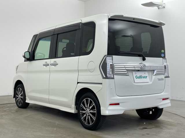 ダイハツ タント カスタムX トップED LTD SAⅢ 兵庫県 2018(平30)年 5.9万km パールホワイトⅢ ・社外ナビ（AM/FM/CD/DVD/TV/SD/BT)/・運転席シートヒーター/・両側パワースライドドア/・スマートアシストIII/・オートマチックハイビーム/・ステアリングスイッチ/・アイドリングストップ/・LEDライト/・フォグランプ/・ウィンカーミラー/・ETC/・ハーフレザーシート/・純正14インチアルミホイール/・純正フロアマット/・ドアバイザー/・スマートキー/・保証書/・取扱説明書