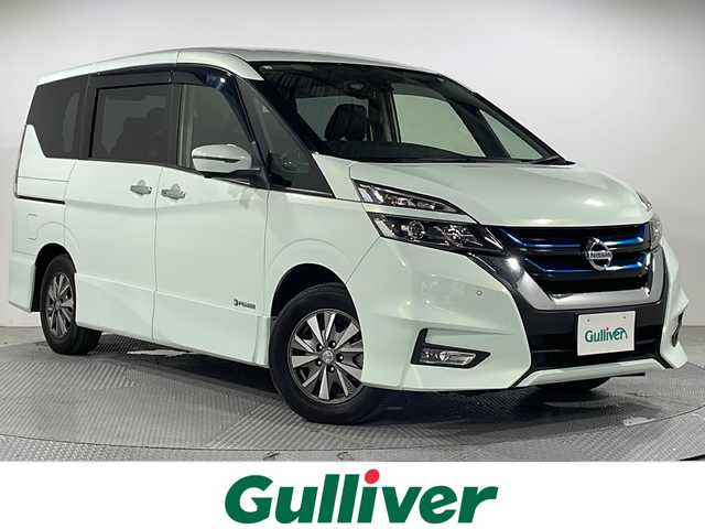 日産 セレナ e－パワー ハイウェイスター V 広島県 2018(平30)年 5.3万km ミントホワイトP 禁煙　/純正９インチナビゲーション　/両側電動スライドドア　/アラウンドビューモニター　/純正デジタルインナーミラー　/純正フリップダウンモニター　/追従型レーダークルーズコントロール　/電動パーキングブレーキ/ブレーキホールド/シートヒーター　/ＬＥＤヘッドライト/ドライブレコーダー/純正１５インチアルミホイール/ＥＴＣ/フォグライト