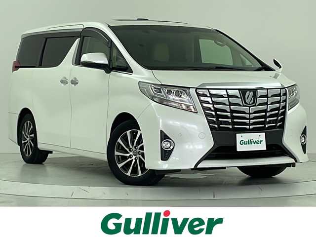 トヨタ アルファード G 大阪府 2016(平28)年 6.7万km ホワイトパールクリスタルシャイン トヨタセーフティセンス/　・プリクラッシュセーフティ/　・レーダークルーズコントロール/　・インテリジェントクリアランスソナー/　・レーンディパーチャーアラート/　・オートマチックハイビーム/　・パーキングブレーキサポート/アルパイン10インチナビ/　Bluetooth/フルセグTV/CD/DVD/アルパインフリップダウンモニター/パワーバックドア/サンルーフ/バックカメラ/両側パワースライドドア/ハーフレザーシート/パワーシート/オットマン/ルーフイルミネーション/スマートキー/ステアリングスイッチ/社外ETC/ダブルエアバック/カーテンエアバック