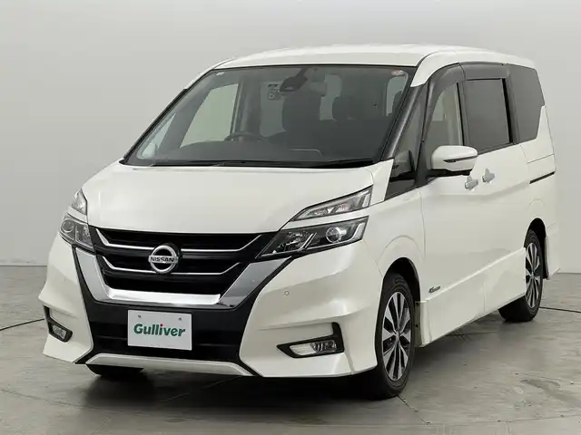 日産 セレナ ハイウェイスター 福岡県 2016(平28)年 5.7万km ブリリアントホワイトパール 後席モニター　/純正ナビ/フルセグTV　/全方位カメラ　/デジタルルームミラー　/前後ドラレコ　/ＥＴＣ　/プロパイロット　/パーキングアシスト　/エマージェンシーブレーキ　/レーンキープ　/片側電動スライドドア　/純正１６インチＡＷ/ＬＥＤヘッドライト