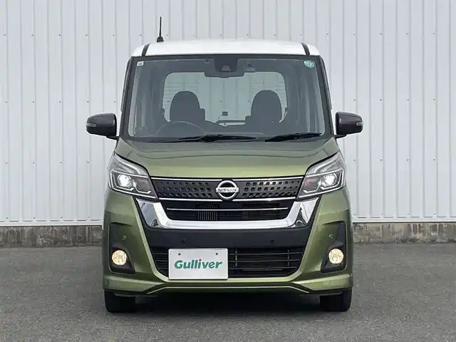 日産 デイズ ルークス ハイウェイスター Gターボ 福岡県 2019(令1)年 5.6万km ホワイトソリッド/プレミアムオリーブM 純正ナビ（ＭＭ３１９Ｄ－Ｗ）/フルセグTV/CD/DVD/BT/SD/AUX/AM/FM/アラウンドビューモニター/エマージェンシーブレーキ/両側パワースライドドア/ＬＤＷ/クルーズコントロール/前後ドラレコ/ＥＴＣ２．０/オートハイビーム/ＬＥＤオートライト/フォグランプ/スマートキー/プッシュスタート/ステアリングリモコン/純正AW/シートバックテーブル/ロールサンシェード/ベンチシート