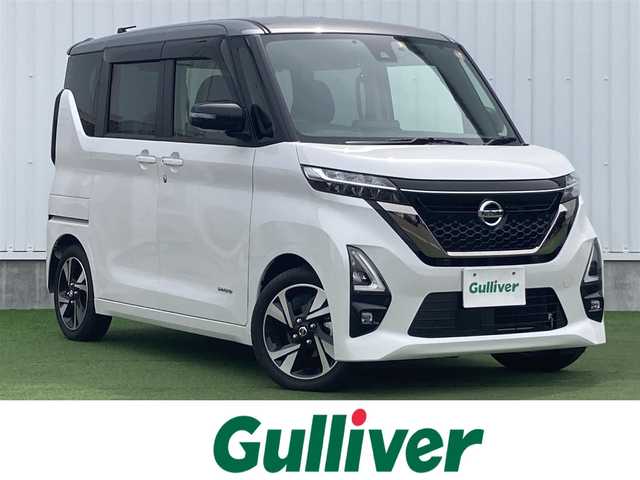 日産 ルークス HWS Gターボ アーバンクロム 香川県 2023(令5)年 0.4万km チタニウムグレーM/シルキーホワイト 登録時走行距離：4028km/純正9型ディスプレイオーディオ/　BT接続　連動式前後ドラレコ/全方位カメラ/ビルトインETC/エマージェンシーブレーキ/レーンキープアシスト/LEDヘッドライト/オートライト/フォグランプ/レベライザヘッドライト/アイドリングストップ/横滑り防止装置/フレーザークロス防水シート/ベンチシート/プッシュスタート/スマートキー/スペアキー