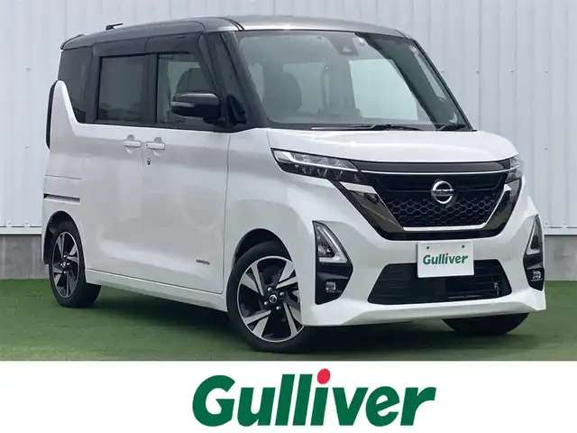 日産 ルークス HWS Gターボ アーバンクロム 香川県 2023(令5)年 0.4万km チタニウムグレーM/シルキーホワイト 登録時走行距離：4028km/純正9型ディスプレイオーディオ/　BT接続　連動式前後ドラレコ/全方位カメラ/ビルトインETC/エマージェンシーブレーキ/レーンキープアシスト/LEDヘッドライト/オートライト/フォグランプ/レベライザヘッドライト/アイドリングストップ/横滑り防止装置/フレーザークロス防水シート/ベンチシート/プッシュスタート/スマートキー/スペアキー