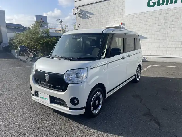 ダイハツ ムーヴ キャンバス G ブラックアクセント VS SAⅢ 神奈川県 2021(令3)年 1.8万km パール 7インチディーラーオプションナビ/・DVD/SD/・全方位カメラ/・フルセグTV/スマートアシストIII/・衝突警報機能/・衝突回避支援ブレーキ機能/・誤発進抑制制御機能/・車線逸脱警報機能/・オートハイビーム/・先行車発進お知らせ機能/LEDヘッドライト/運転席シートヒーター/両側パワースライドドア/ABS/スマートキー×２/新車時手帳/取扱説明書