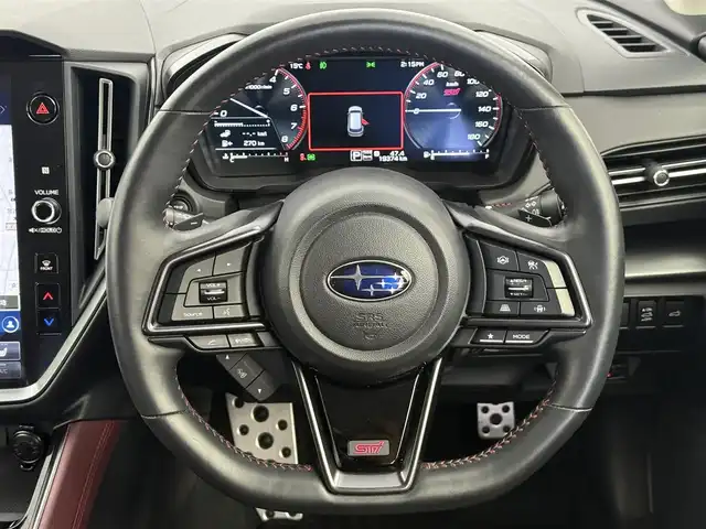 スバル レヴォーグ 1．8STIスポーツ EX 愛知県 2024(令6)年 2万km クリスタルブラックシリカ アイサイト/ハーマーカードン/11.6型純正縦型ナビ/・Bluetooth/・フルセグTV/・Applecarplay/・androidauto/アラウンドビューモニター/ドライブレコーダー/レーダークルーズコントロール/パワーバックドア/レザーシート/パワーシート（D/N）/シートヒーター（D/N）/革巻きステアリング/ステアリングリモコン/パドルシフト/電動パーキングシステム/ETC/純正フロアマット/純正アルミホイール/フォグランプ/ディライト