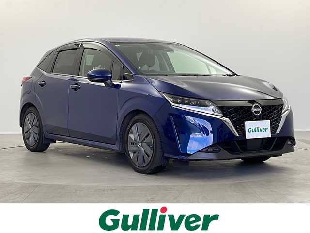 日産 ノート X 愛知県 2021(令3)年 3.9万km オーロラフレアブルーパール 日産コネクトナビ（9インチ）/・BLUETOOTH/USB/HDMI/インテリジェントルームミラー/インテリジェントアラウンドビューモニター/ブラインドスポットモニター/エマージェンシーブレーキ/オートハイビーム/フロアマット/電動パーキングブレーキ/前方ドライブレコーダー/ビルトインETC2.0/スマートキー/LEDライト