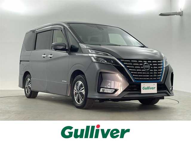 日産 セレナ e－パワー ハイウェイスター V 福井県 2020(令2)年 6.7万km ダークメタルグレー プロパイロット/・衝突軽減ブレーキ/・レーンキープアシスト/・車線逸脱警報機能/・クルーズコントロール（追従有）/セーフティパックB/寒冷地仕様/・ハンドルヒーター/純正ナビゲーション/【AM/FM/CD/Bluetooth/フルセグTV】/アラウンドビューモニター/両側パワースライドドア/プッシュスタート/スマートキー/オートライト/LEDヘッドライド/LEDフォグライド