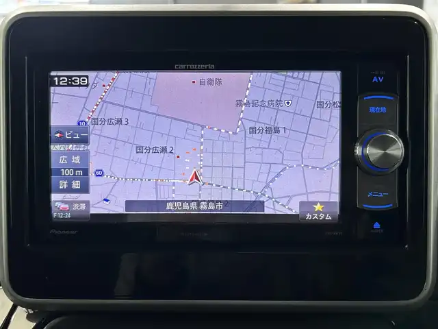 スズキ スペーシア カスタム HYBRID GS 鹿児島県 2019(令1)年 5.1万km ブルーイッシュブラックパール3 禁煙車/社外SDナビ（AVIC-RW99）/フルセグTV/片側パワースライドドア/運転席シートヒーター/デュアルセンサーブレーキサポート/レーンキープアシスト/社外スピーカー/社外メッキパーツ/社外フロアマット/アイドリングストップ/後方コーナーセンサー/電格ミラー/オートライト/LEDヘッドライト/プッシュスタート