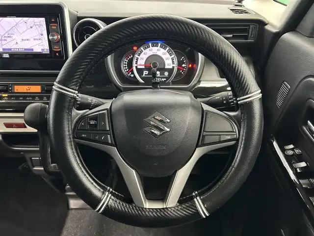 スズキ スペーシア カスタム HYBRID GS 鹿児島県 2019(令1)年 5.1万km ブルーイッシュブラックパール3 禁煙車/社外SDナビ（AVIC-RW99）/フルセグTV/片側パワースライドドア/運転席シートヒーター/デュアルセンサーブレーキサポート/レーンキープアシスト/社外スピーカー/社外メッキパーツ/社外フロアマット/アイドリングストップ/後方コーナーセンサー/電格ミラー/オートライト/LEDヘッドライト/プッシュスタート