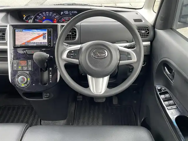 ダイハツ タント カスタム X トップED SA Ⅲ 山梨県 2018(平30)年 9.8万km ブラックマイカメタリック (株)IDOMが運営する【じしゃロン甲府店】の自社ローン対象車両になります。こちらは現金ご利用時の価格です。/自社ローンご希望の方は別途その旨お申付け下さい。/純正メモリーナビ/（フルセグTV/DVD/CD/BTオーディオ）/バックモニター/ドライブレコーダー/スマートアシストIII/左後パワースライドドア/ハーフレザーシート/運転席シートヒーター/LEDヘッドライト/フォグランプ/新車時保証書/取扱説明書