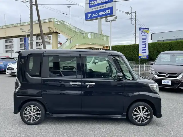 ダイハツ タント カスタム X トップED SA Ⅲ 山梨県 2018(平30)年 9.8万km ブラックマイカメタリック (株)IDOMが運営する【じしゃロン甲府店】の自社ローン対象車両になります。こちらは現金ご利用時の価格です。/自社ローンご希望の方は別途その旨お申付け下さい。/純正メモリーナビ/（フルセグTV/DVD/CD/BTオーディオ）/バックモニター/ドライブレコーダー/スマートアシストIII/左後パワースライドドア/ハーフレザーシート/運転席シートヒーター/LEDヘッドライト/フォグランプ/新車時保証書/取扱説明書