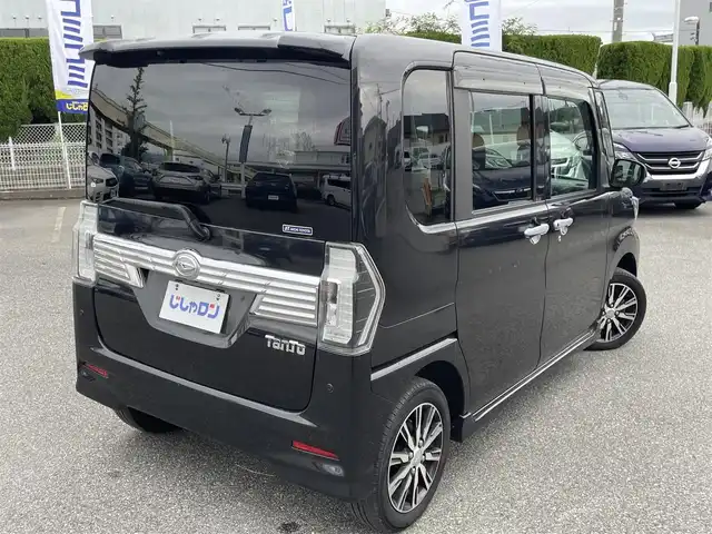 ダイハツ タント カスタム X トップED SA Ⅲ 山梨県 2018(平30)年 9.8万km ブラックマイカメタリック (株)IDOMが運営する【じしゃロン甲府店】の自社ローン対象車両になります。こちらは現金ご利用時の価格です。/自社ローンご希望の方は別途その旨お申付け下さい。/純正メモリーナビ/（フルセグTV/DVD/CD/BTオーディオ）/バックモニター/ドライブレコーダー/スマートアシストIII/左後パワースライドドア/ハーフレザーシート/運転席シートヒーター/LEDヘッドライト/フォグランプ/新車時保証書/取扱説明書