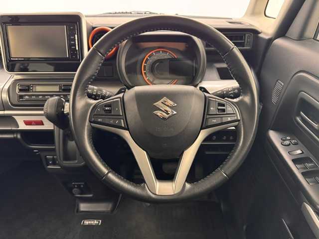 スズキ スペーシア ギア HYBRID XZターボ 兵庫県 2020(令2)年 4.1万km オフブルーメタリック/ガンメタリック2トーンルーフ ・社外SDナビ　（パナソニック　CN-RA07WD）/フルセグ、ＣＤ、DVD、BT、MSV/・両側パワースライドドア/・ドライブレコーダー/・アイドリングストップ/・シートヒーター（Ｄ/N)/・ビルトインETC/・コーナーセンサー/・パドルシフト/・ＰＣＳ/・LDA/・レーダークルーズコントロール/・ルーフレール/・ＬＥＤヘッドライト/・LEDフォグランプ/・オートライト/・オートハイビーム/・ドアバイザー/・純正フロアマット