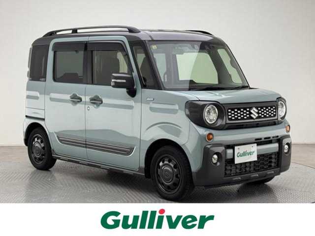 スズキ スペーシア ギア HYBRID XZターボ 兵庫県 2020(令2)年 4.1万km オフブルーメタリック/ガンメタリック2トーンルーフ ・社外SDナビ　（パナソニック　CN-RA07WD）/フルセグ、ＣＤ、DVD、BT、MSV/・両側パワースライドドア/・ドライブレコーダー/・アイドリングストップ/・シートヒーター（Ｄ/N)/・ビルトインETC/・コーナーセンサー/・パドルシフト/・ＰＣＳ/・LDA/・レーダークルーズコントロール/・ルーフレール/・ＬＥＤヘッドライト/・LEDフォグランプ/・オートライト/・オートハイビーム/・ドアバイザー/・純正フロアマット