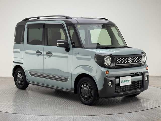 スズキ スペーシア ギア HYBRID XZターボ 兵庫県 2020(令2)年 4.1万km オフブルーメタリック/ガンメタリック2トーンルーフ ・社外SDナビ　（パナソニック　CN-RA07WD）/フルセグ、ＣＤ、DVD、BT、MSV/・両側パワースライドドア/・ドライブレコーダー/・アイドリングストップ/・シートヒーター（Ｄ/N)/・ビルトインETC/・コーナーセンサー/・パドルシフト/・ＰＣＳ/・LDA/・レーダークルーズコントロール/・ルーフレール/・ＬＥＤヘッドライト/・LEDフォグランプ/・オートライト/・オートハイビーム/・ドアバイザー/・純正フロアマット