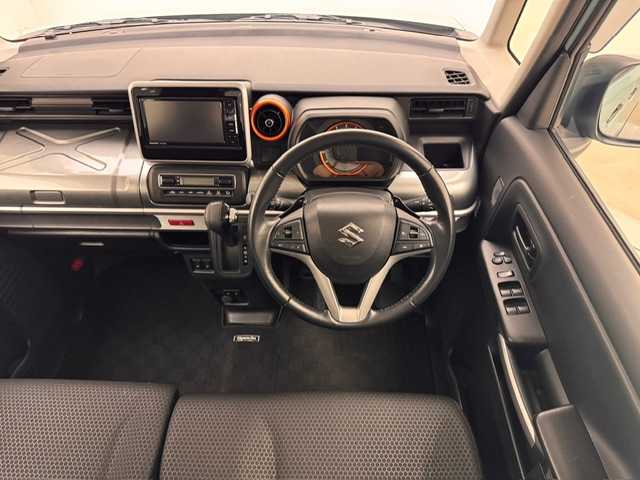 スズキ スペーシア ギア HYBRID XZターボ 兵庫県 2020(令2)年 4.1万km オフブルーメタリック/ガンメタリック2トーンルーフ ・社外SDナビ　（パナソニック　CN-RA07WD）/フルセグ、ＣＤ、DVD、BT、MSV/・両側パワースライドドア/・ドライブレコーダー/・アイドリングストップ/・シートヒーター（Ｄ/N)/・ビルトインETC/・コーナーセンサー/・パドルシフト/・ＰＣＳ/・LDA/・レーダークルーズコントロール/・ルーフレール/・ＬＥＤヘッドライト/・LEDフォグランプ/・オートライト/・オートハイビーム/・ドアバイザー/・純正フロアマット