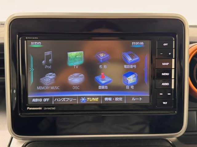 スズキ スペーシア ギア HYBRID XZターボ 兵庫県 2020(令2)年 4.1万km オフブルーメタリック/ガンメタリック2トーンルーフ ・社外SDナビ　（パナソニック　CN-RA07WD）/フルセグ、ＣＤ、DVD、BT、MSV/・両側パワースライドドア/・ドライブレコーダー/・アイドリングストップ/・シートヒーター（Ｄ/N)/・ビルトインETC/・コーナーセンサー/・パドルシフト/・ＰＣＳ/・LDA/・レーダークルーズコントロール/・ルーフレール/・ＬＥＤヘッドライト/・LEDフォグランプ/・オートライト/・オートハイビーム/・ドアバイザー/・純正フロアマット