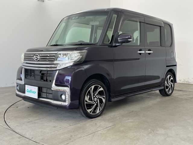 ダイハツ タント カスタムX トップED LTD SAⅢ 兵庫県 2018(平30)年 7.3万km ナイトシャドーパープルクリスタルM ・スマートアシスト３/・衝突軽減ブレーキ/・レーンキープアシスト/・誤発進抑制機能/・先行車発進お知らせ/・オートマチックハイビーム/・純正ナビ＆TV＆BT＆DVD/・全方位カメラ/・純正ドライブレコーダー/・両側パワースライドドア/・ステアリングスイッチ/・ハーフレザーシート/・運転席シートヒーター/・スマートキー/・プッシュスタート/・ETC/・アイドリングストップ/・横滑り防止装置/・LEDヘッドライト/・オートライト/・フロアマット/・純正15インチアルミホイール