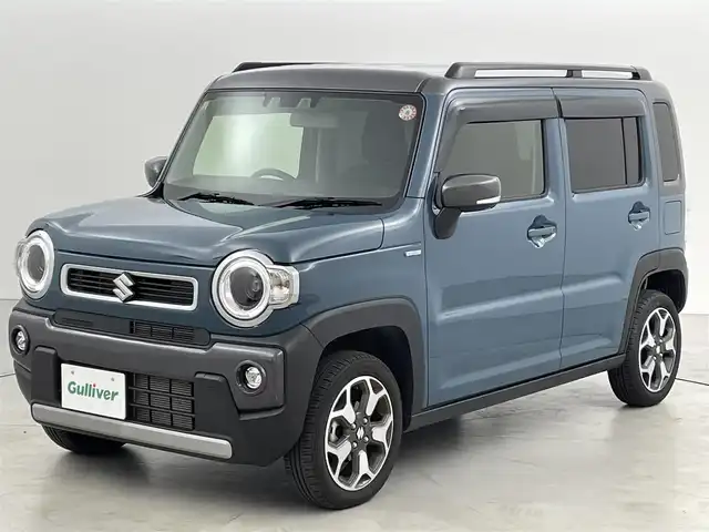 スズキ ハスラー HYBRID X ターボ 福岡県 2023(令5)年 1.3万km デニムブルー ガンメタリック 2トーン ワンオーナー　/オーディオレス　/障害物センサー　/レーダークルーズコントロール　/衝突軽減ブレーキ　/レーンキープ　/パドルシフト　/シートヒーター　/革巻きステアリング　/純正１５インチＡＷ/ＬＥＤライト