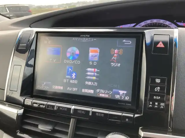 トヨタ エスティマ アエラス 鳥取県 2012(平24)年 7.4万km ブラック アルパインBIGX 9インチナビ/(フルセグ/CD/DVD/BT)/バックカメラ/ムーンルーフ/ビルトインETC/両側パワースライドドア/キセノンヘットライト/フォグライト/クルーズコントロール/純正17インチアルミホイール/プッシュエンジンスタート/スマートキー×２/フロアマット/ドアバイザー