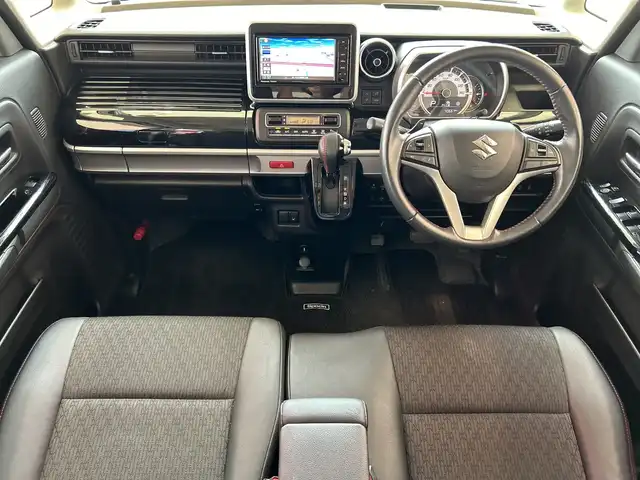 スズキ スペーシア カスタム HYBRID XS ターボ 埼玉県 2018(平30)年 4.1万km ピュアホワイトP デュアルセンサーブレーキサポート　/純正メモリナビ/　　CD/DVD/BT/フルセグ　/全方位モニター　/両側パワースライドドア　/クルーズコントロール　/LEDオートライト /ハーフレザーシート /シートヒーター /ステアリングスイッチ /ETC