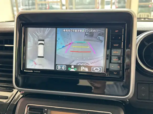 スズキ スペーシア カスタム HYBRID XS ターボ 埼玉県 2018(平30)年 4.1万km ピュアホワイトP デュアルセンサーブレーキサポート　/純正メモリナビ/　　CD/DVD/BT/フルセグ　/全方位モニター　/両側パワースライドドア　/クルーズコントロール　/LEDオートライト /ハーフレザーシート /シートヒーター /ステアリングスイッチ /ETC