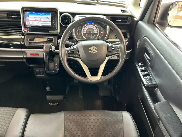 スズキ スペーシア カスタム HYBRID XS ターボ 埼玉県 2018(平30)年 4.1万km ピュアホワイトP デュアルセンサーブレーキサポート　/純正メモリナビ/　　CD/DVD/BT/フルセグ　/全方位モニター　/両側パワースライドドア　/クルーズコントロール　/LEDオートライト /ハーフレザーシート /シートヒーター /ステアリングスイッチ /ETC