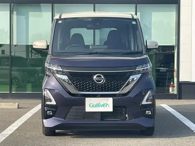 日産 ルークス ハイウェイスター X 和歌山県 2021(令3)年 2.4万km パープルⅡ 純正9インチナビ（MM312D-L)/全方位カメラ/フルセグTV/CD/DVD/BT/衝突被害軽減ブレーキ/レーンキープアシスト/前後コーナーセンサー/オートライト/片側パワースライド/ハンズフリーオートスライド/ビルトインETC/ステアリングリモコン/後席サンシェード/後席サーキュレーター/LEDヘッドライト/フォグランプ/ドアバイザー/電格ミラー/プッシュスタート