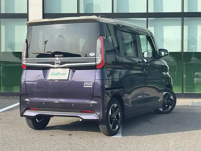 日産 ルークス ハイウェイスター X 和歌山県 2021(令3)年 2.4万km パープルⅡ 純正9インチナビ（MM312D-L)/全方位カメラ/フルセグTV/CD/DVD/BT/衝突被害軽減ブレーキ/レーンキープアシスト/前後コーナーセンサー/オートライト/片側パワースライド/ハンズフリーオートスライド/ビルトインETC/ステアリングリモコン/後席サンシェード/後席サーキュレーター/LEDヘッドライト/フォグランプ/ドアバイザー/電格ミラー/プッシュスタート