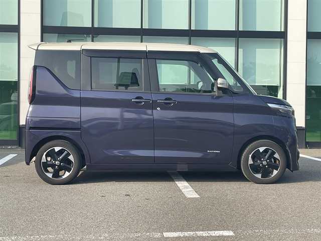 日産 ルークス ハイウェイスター X 和歌山県 2021(令3)年 2.4万km パープルⅡ 純正9インチナビ（MM312D-L)/全方位カメラ/フルセグTV/CD/DVD/BT/衝突被害軽減ブレーキ/レーンキープアシスト/前後コーナーセンサー/オートライト/片側パワースライド/ハンズフリーオートスライド/ビルトインETC/ステアリングリモコン/後席サンシェード/後席サーキュレーター/LEDヘッドライト/フォグランプ/ドアバイザー/電格ミラー/プッシュスタート